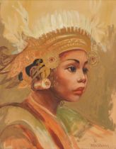 Lola Villarreal (20th Century) Portrait of a Balinese lady