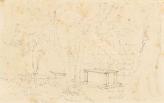 Dr. Thomas Boswell Watson (British, 1815-1860) Sketch of a tomb