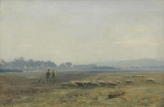 William Darling McKay RSA LLD (British, 1844-1924) Misty landscape with sheep