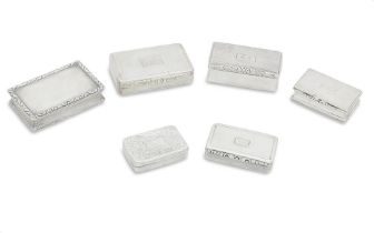 Six silver snuff boxes Various makers and dates (6)