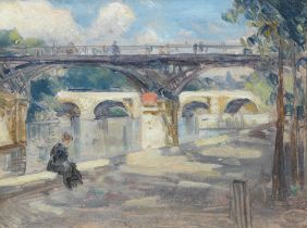 British School (late 19th / early 20th century) Bridge over the river Seine