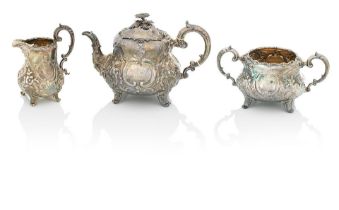 A Victorian three-piece tea service By Emes and Barnard, London, 1845 (3)