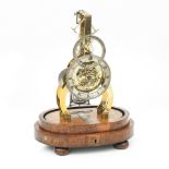 A 19th century Scottish brass skeleton clock Engraved to the chapter ring David Whitelaw
