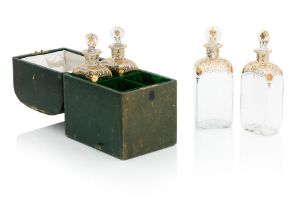 A 19th century leather covered decanter box By T. Goode & Co, London