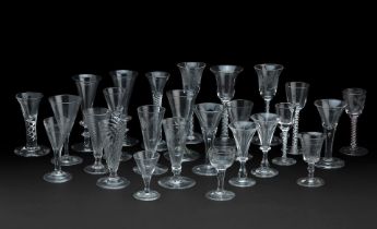 A collection of drinking glasses 19th century and later