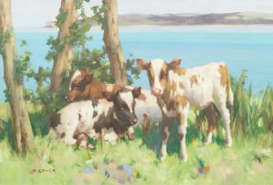 David Gauld RSA (British, 1865-1936) Three Calves