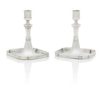 A pair of Austrian silver candlesticks Vienna, 13 Loth standard, apparently 1777, with maker's mark