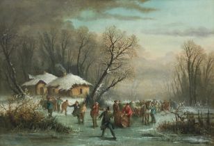 Edouard Ferey (French, 19th/20th Century) A procession on ice