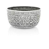 19th century A South-East Asian silver rice bowl