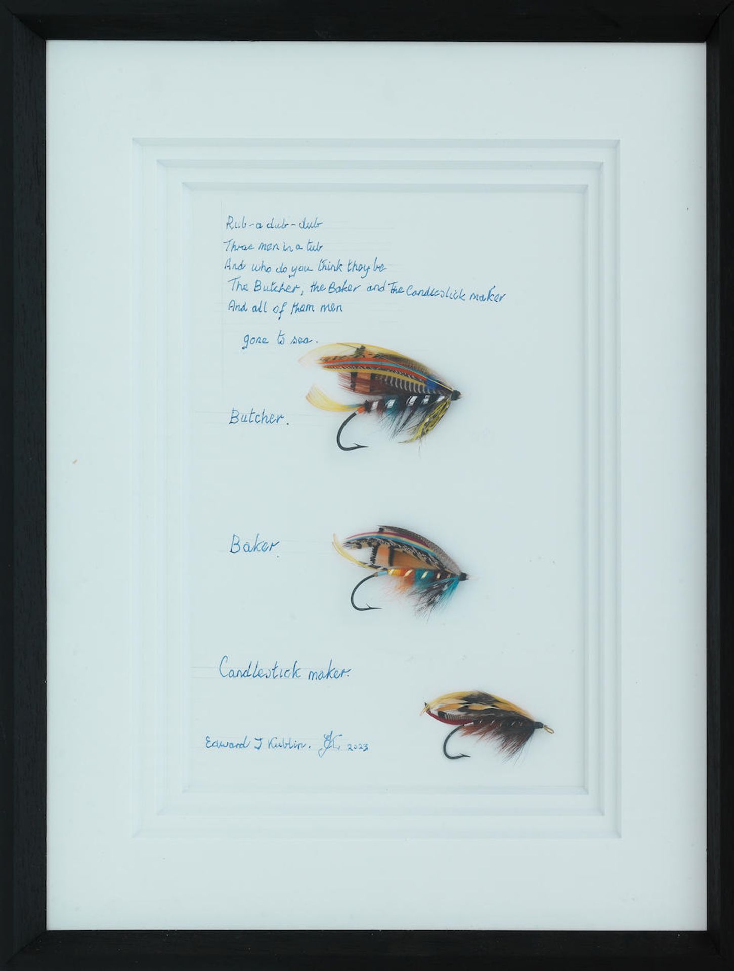 Two framed displays of traditionally tied Scottish Salmon flies by Edward J Kublin (2) - Bild 2 aus 2