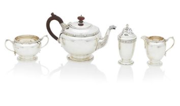 A four piece silver Celtic revival tea service By Adie Bros, Birmingham, 1957 (4)