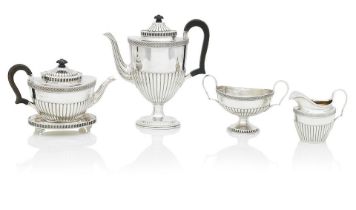 A four piece Victorian silver tea and coffee service, William Jackson & Peter Deere, London, 188...