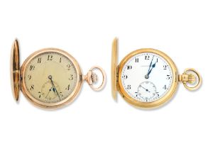 Two gold Hunter pocket watches, 18ct and continental