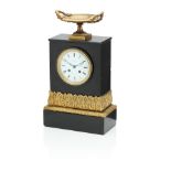 An early 19th century French black slate and ormalu mounted mantel clock Louis Mallet Horloger D...