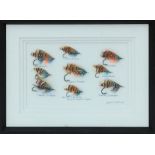 Two framed displays of traditionally tied Scottish Salmon flies by Edward J Kublin (2)