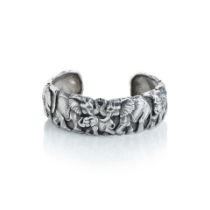 A silver elephant cuff bangle, Patrick Mavros, Zimbabwe