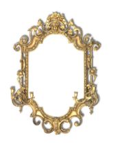 A 19th century giltwood and gesso girandole mirror