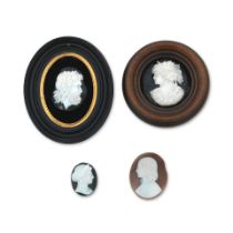 Saulini, a shell cameo and a collection of cameos