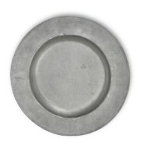 A late 17th century pewter charger