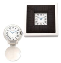 Cartier. A lot of two desk clocks with alarm (2) Various dates