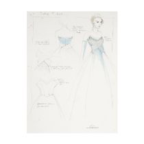 The character of the Queen: A watercolour costume design by Michele Clapton