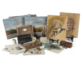 John Lithgow (as Winston Churchill): A selection of character painting props (qty)