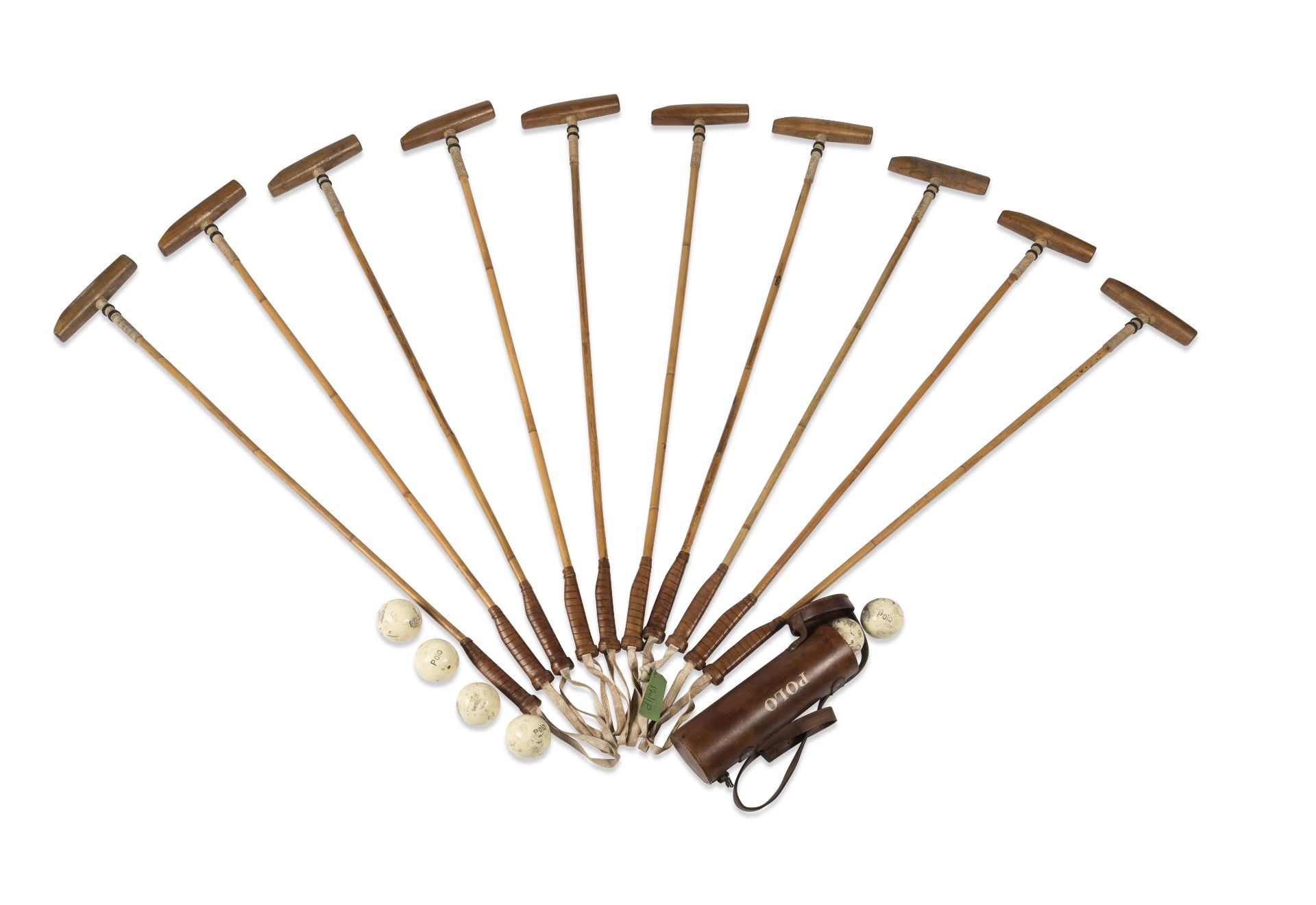 A collection of ten vintage-style polo sticks (17)