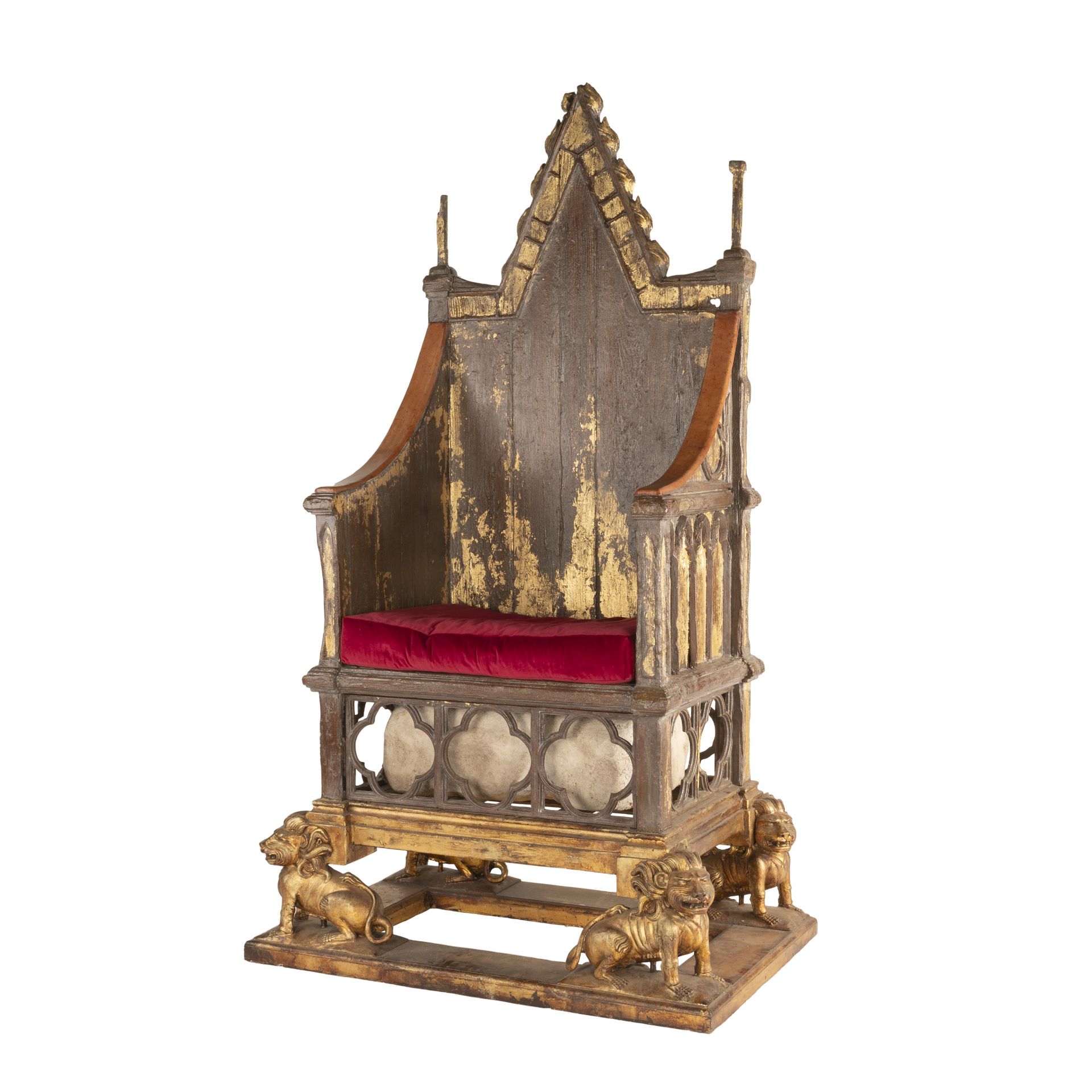 A reproduction of Saint Edward's Chair (The Coronation Chair)Season 1, Episode 5, 'Smoke and Mir...