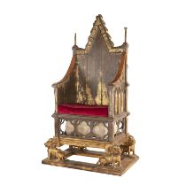 A reproduction of Saint Edward's Chair (The Coronation Chair)Season 1, Episode 5, 'Smoke and Mir...