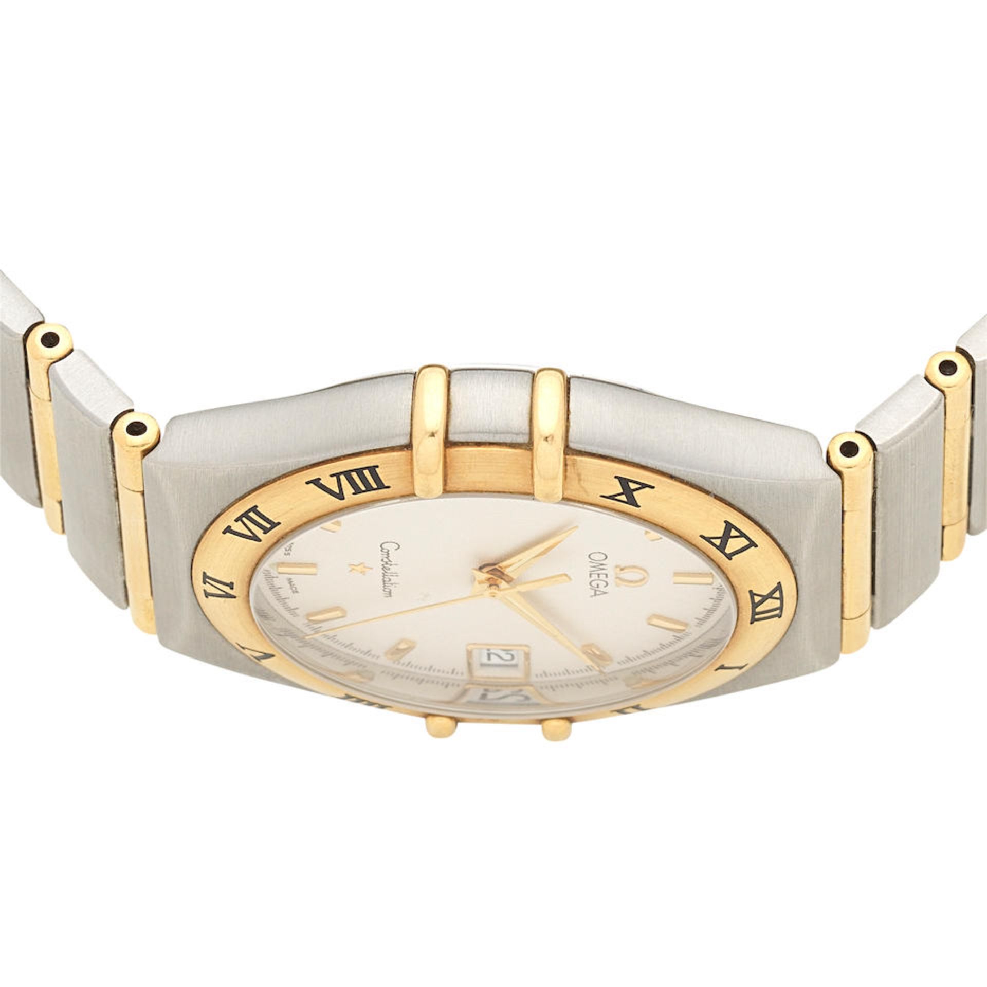 Omega. A stainless steel and gold quartz calendar bracelet watch Constellation, Ref: 396.1201, ... - Image 3 of 4