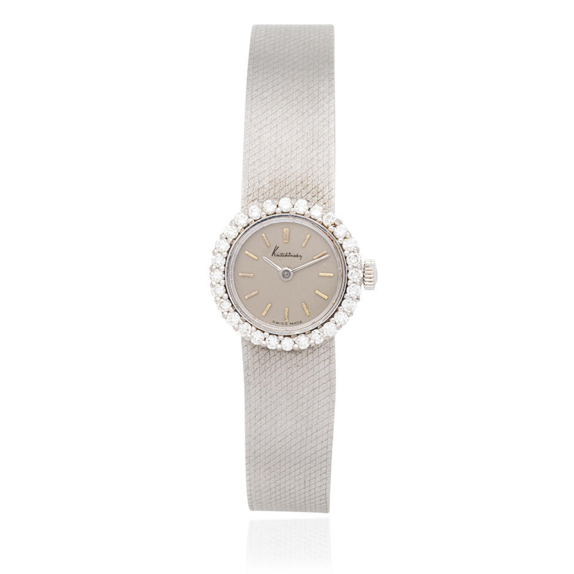 Chopard for Kutchinsky. An 18K white gold diamond set manual wind bracelet watch Circa 1970
