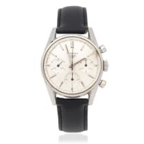 Heuer. A stainless steel manual wind chronograph wristwatch Carrera, Ref: 2447, Circa 1970