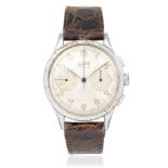 Breitling. A chrome plated manual wind chronograph wristwatch Cadette, Ref: 1195, Circa 1960