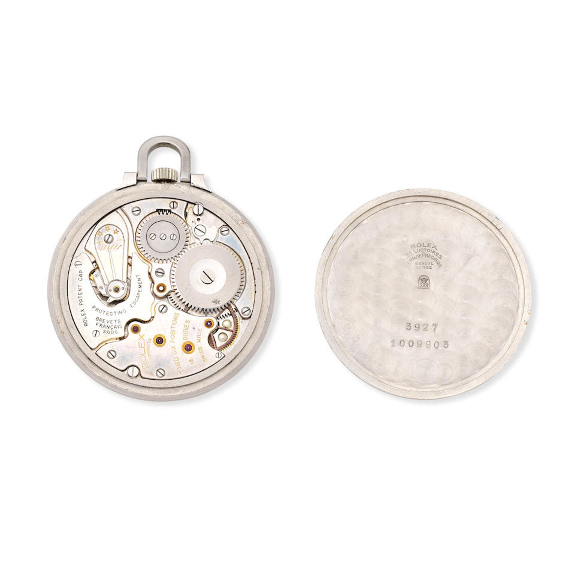 Rolex. A stainless steel keyless wind open face pocket watch Prince Imperial, Ref: 3927, Circa ... - Bild 2 aus 2