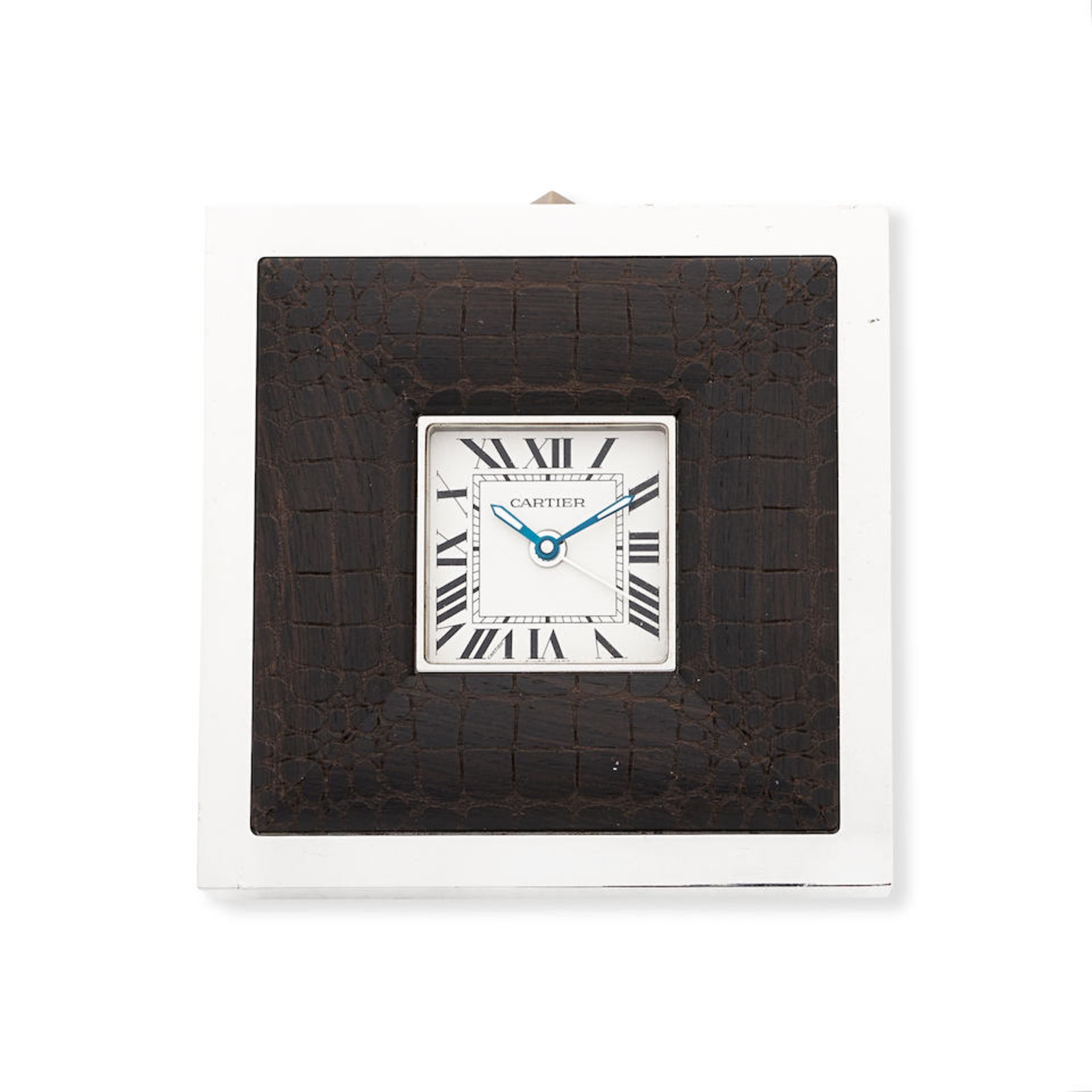 Cartier. A stainless steel quartz desk clock with alarm Ref: 2747, Circa 2000