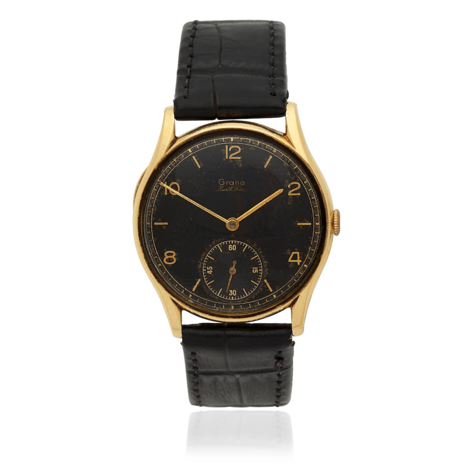 Grana Kurth Frères. An 18K gold manual wind wristwatch Circa 1940 manual wind