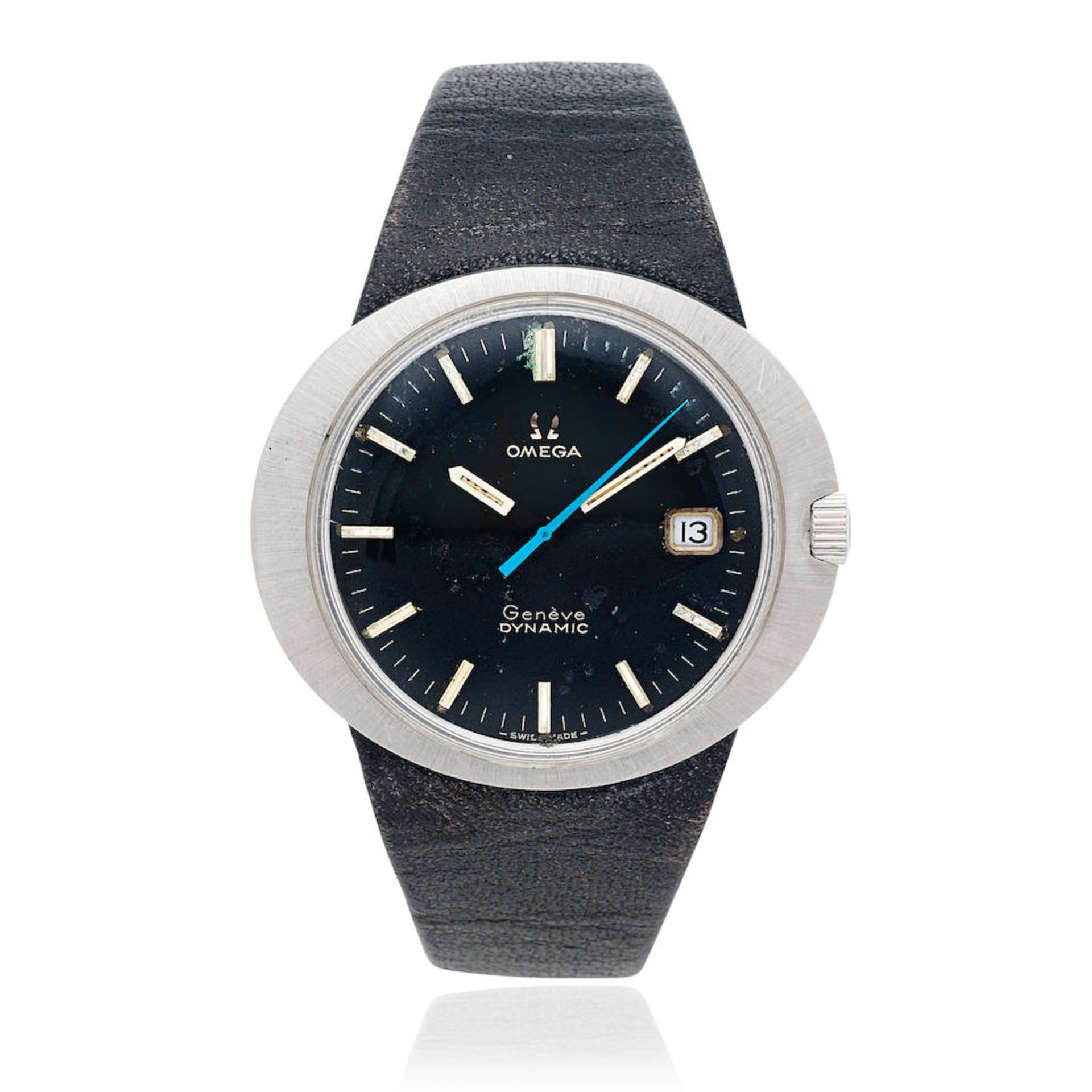 Omega. A stainless steel manual wind calendar wristwatch Dynamic, Circa 1970
