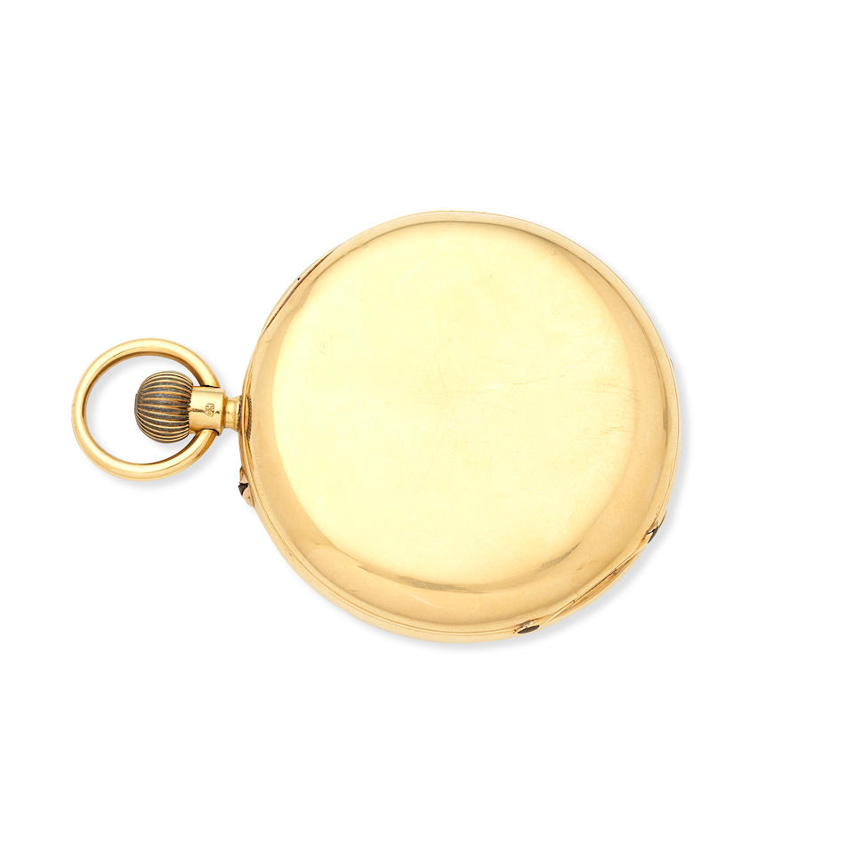 J.W Benson, 28 Royal Exchange, London. An 18K gold keyless wind half hunter pocket watch London ... - Image 2 of 4