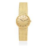 Omega. A lady's 18K gold manual wind bracelet watch London Import mark for 1966