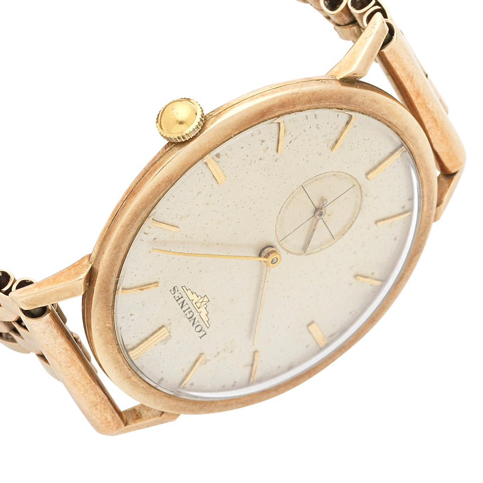 Longines. A 9K gold manual wind bracelet watch London Hallmark for 1956 - Image 4 of 4