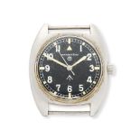 Hamilton. A stainless steel manual wind military issue wristwatch Circa 1975