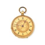 A 14K gold key wind open face pocket watch Circa 1840