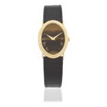 Piaget. An 18K gold manual wind oval form wristwatch with Tiger's Eye dial Circa 1980