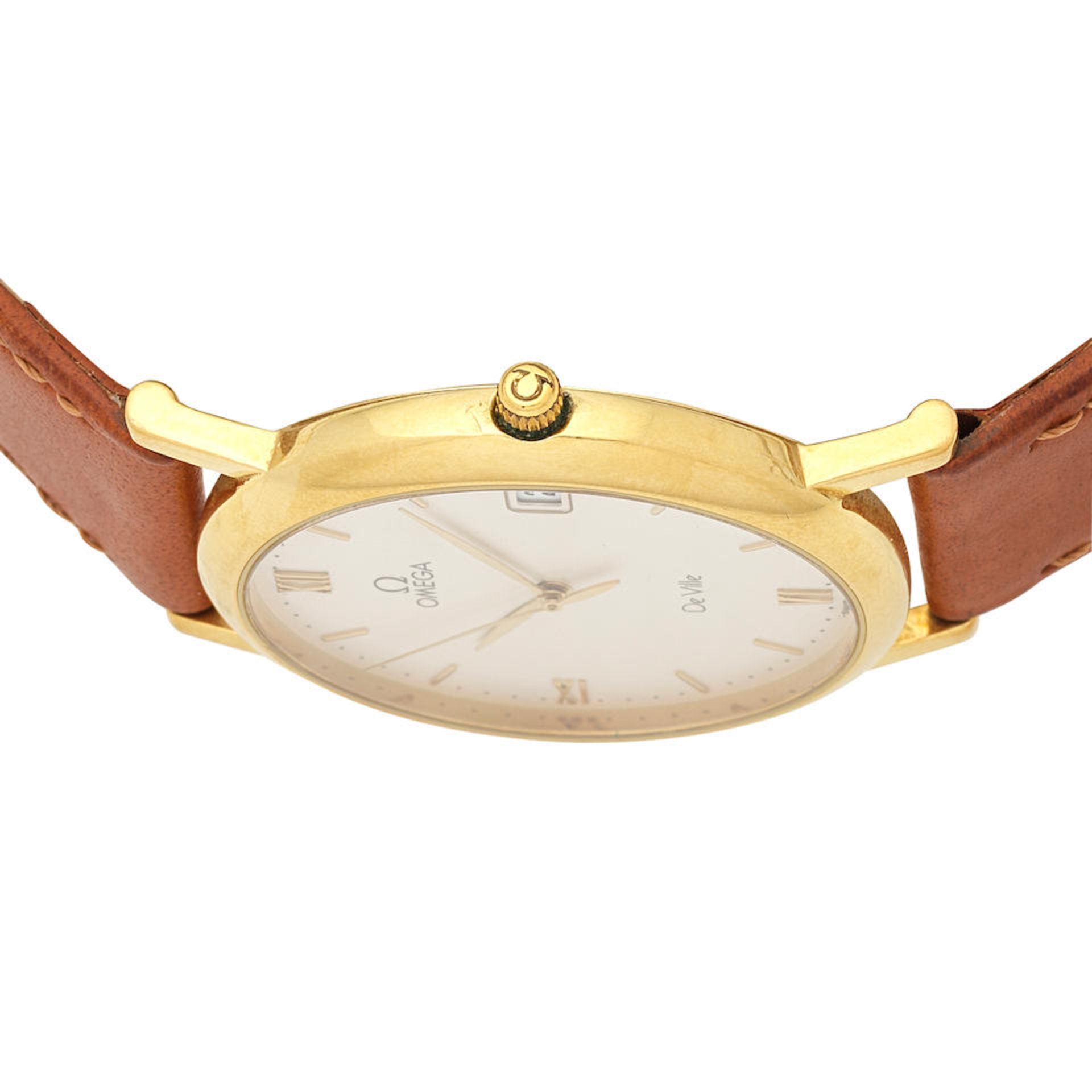 Omega. An 18K gold quartz calendar wristwatch De Ville, Ref: 196.2432, Purchased 23rd January 1999 - Bild 3 aus 5