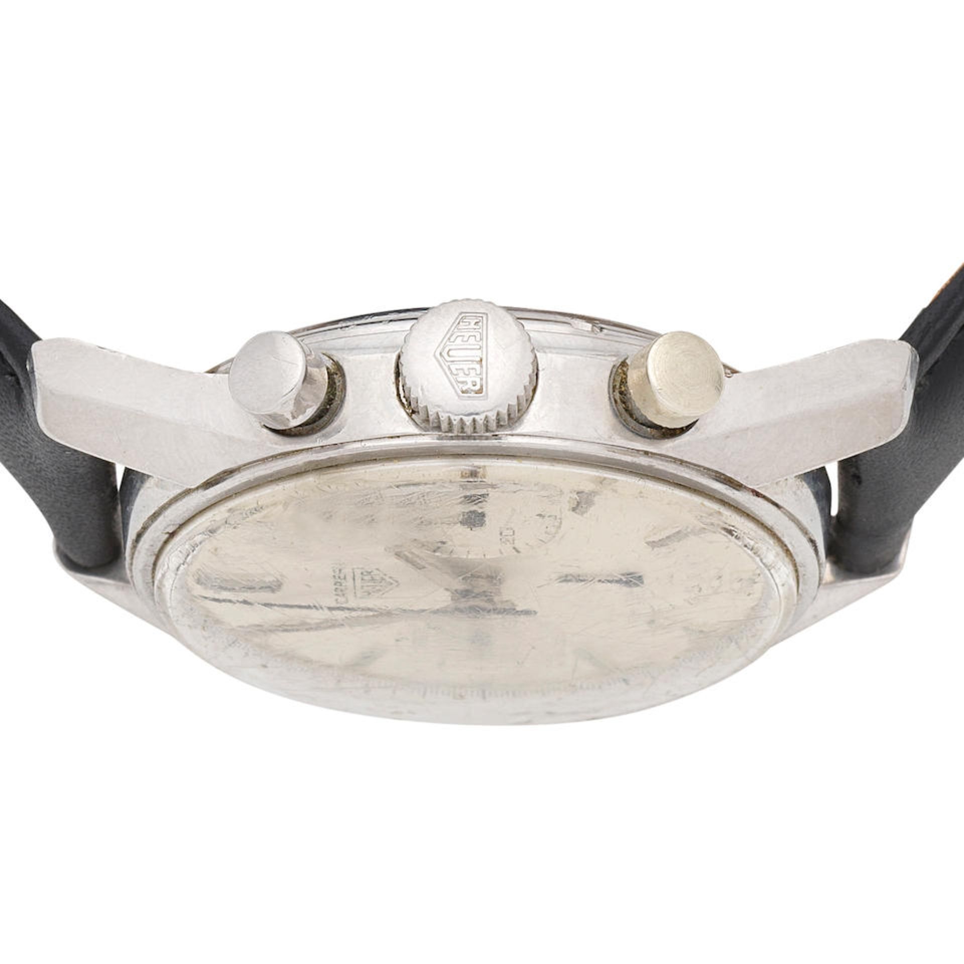 Heuer. A stainless steel manual wind chronograph wristwatch Carrera, Ref: 2447, Circa 1970 - Bild 3 aus 5
