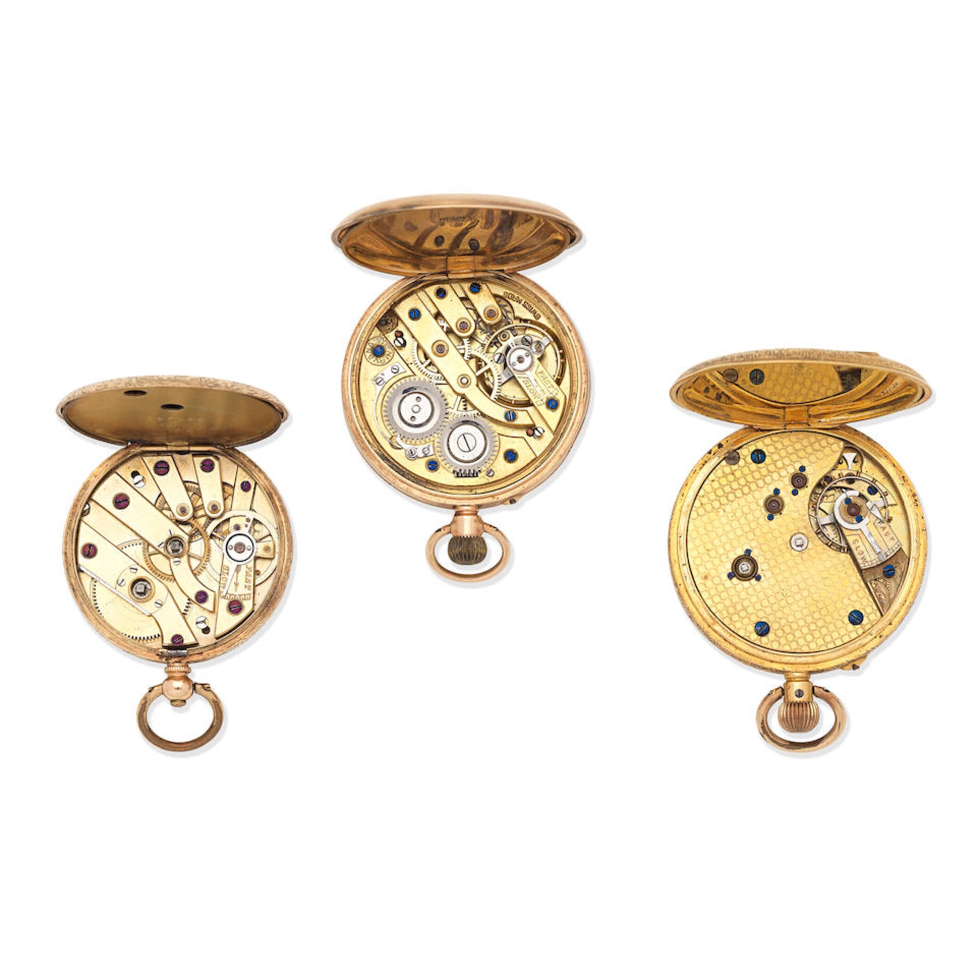 A lot of three gold pocket watches (3) Various dates - Image 2 of 2
