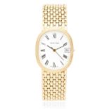 Bueche-Girod. A 9K gold quartz calendar bracelet watch (AF) Ref: 2001, Purchased 17th May 1994