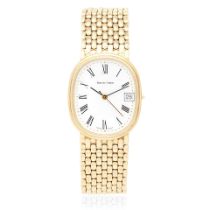 Bueche-Girod. A 9K gold quartz calendar bracelet watch (AF) Ref: 2001, Purchased 17th May 1994