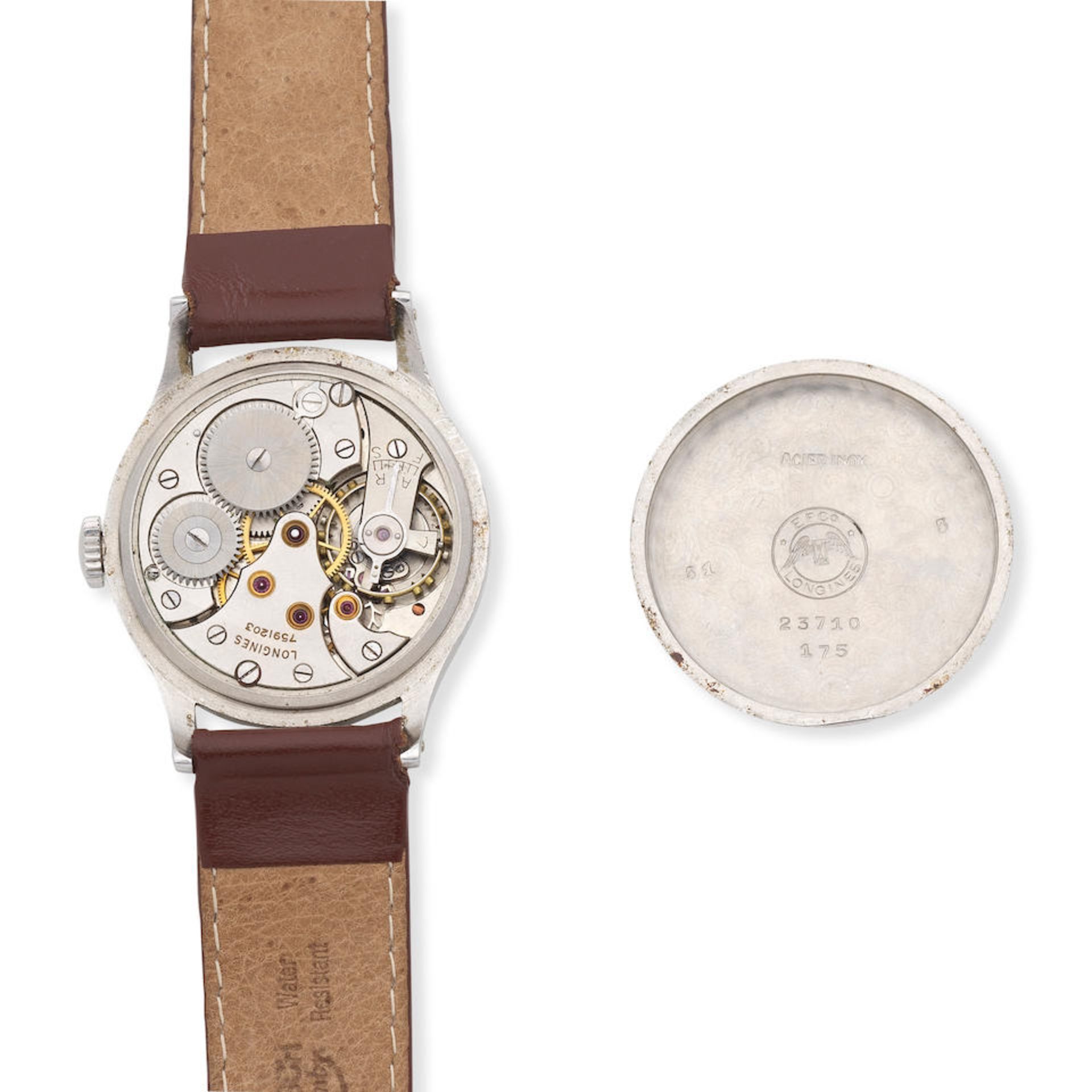 Longines. A stainless steel manual wind wristwatch Circa 1948 - Image 5 of 6