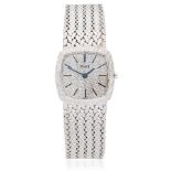 Piaget. A lady's 18K white gold manual wind bracelet watch Ref: 9231 P5, Birmingham Import Mark ...